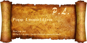 Popp Leopoldina névjegykártya